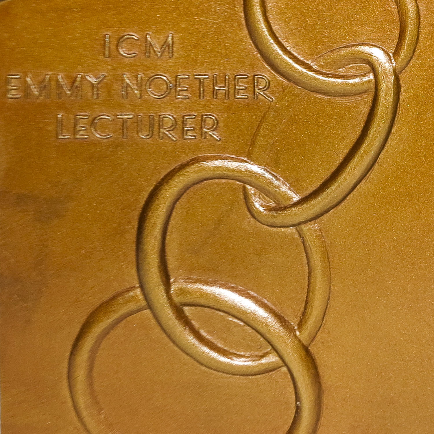 Emmy Noether Plaquette back, sculpted by Stephanie Magdziak